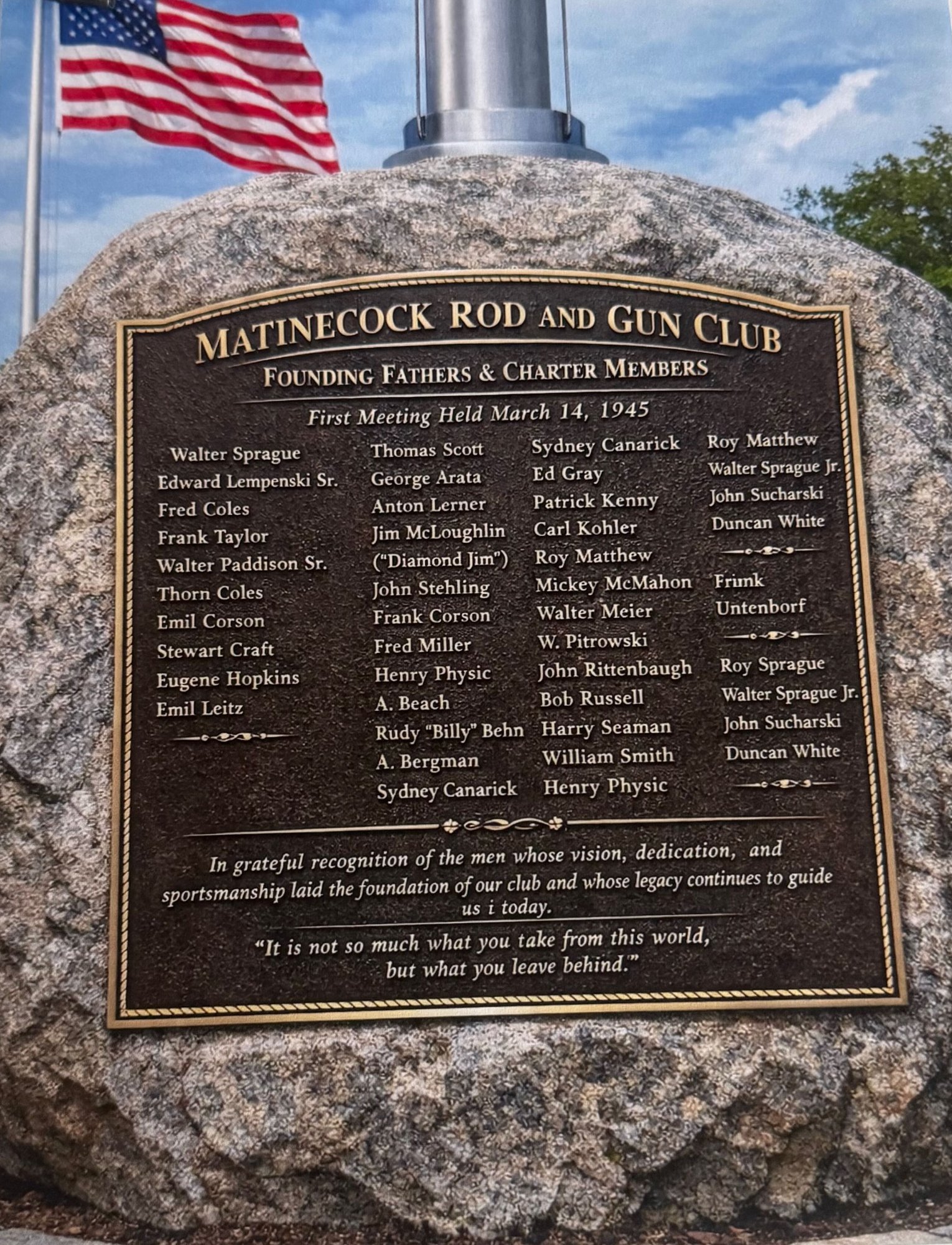 MRGC Founding Fathers plaque